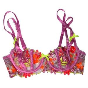 For Love and Lemons Summer Tide Bra XXS - Victoria’s Secret Pink/Orange Floral